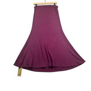 OGL MaxWarm Tummy-Control Flared Maxi Skirt Ruby Red Medium High/Low Hem